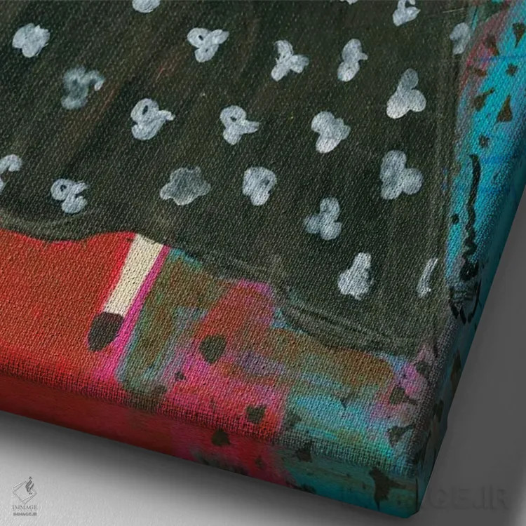 تابلو دکوراتیو قلب ها اسیر شده اند اثر کانی کالم - نمای نزدیک بافت بوم