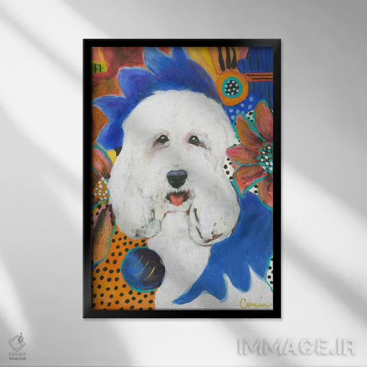 تابلو دکوراتیو بیا بازی توپ انجام بدهیم اثر کانی کالم - نمای قابدار مشکی