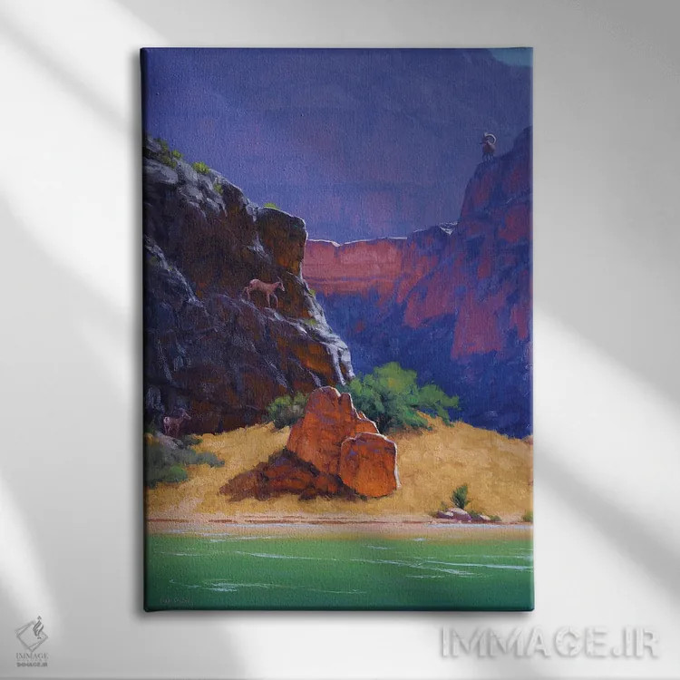 تابلو دکوراتیو میان سنگ و سختی اثر کدی دی لانگ - نمای روبهرو روی دیوار