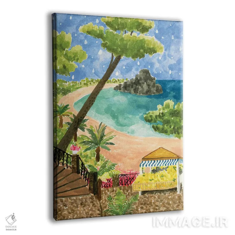 تابلو دکوراتیو تابستان ایتالیایی اثر کارولین چسیا - نمای پرسپکتیو محصول
