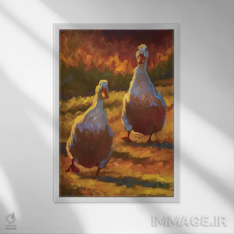 تابلو دکوراتیو به آرامی وارد شدن اثر چری کریستنسن - نمای قابدار سفید