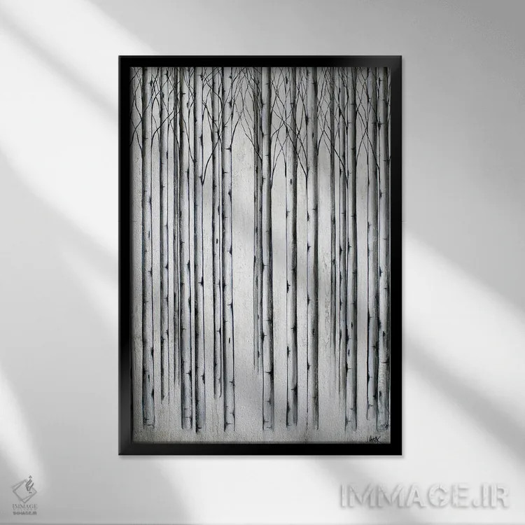 تابلو مینیمال بزرگ تر اثر جی لاندو - نمای قابدار مشکی