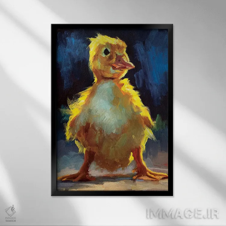 تابلو دکوراتیو جوجه اردک شیک اثر چری کریستنسن - نمای قابدار مشکی