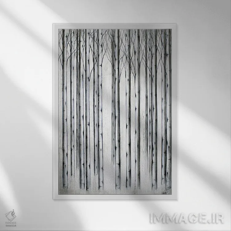 تابلو مینیمال بزرگ تر اثر جی لاندو - نمای قابدار سفید