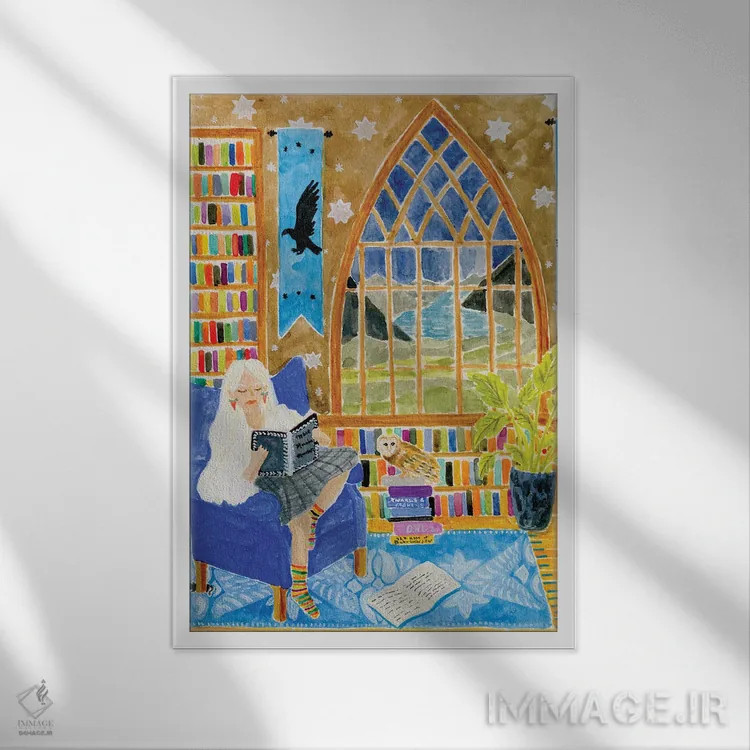 تابلو دکوراتیو لونا لاوگود اثر کارولین چسیا - نمای قابدار سفید