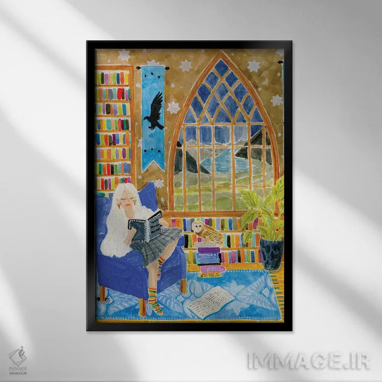 تابلو دکوراتیو لونا لاوگود اثر کارولین چسیا - نمای قابدار مشکی