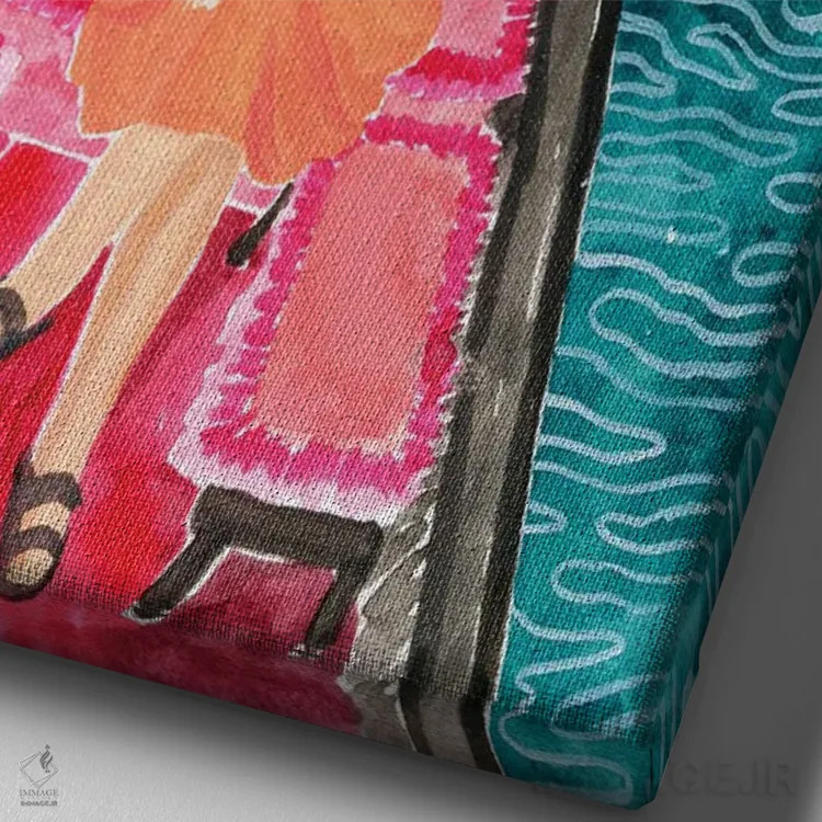 تابلو دکوراتیو گوندولا در ونیز اثر کارولین چسیا - نمای نزدیک بافت بوم