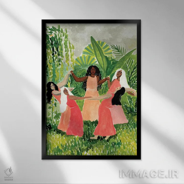 تابلو دکوراتیو حلقه رقص بلتین اثر کارولین چسیا - نمای قابدار مشکی