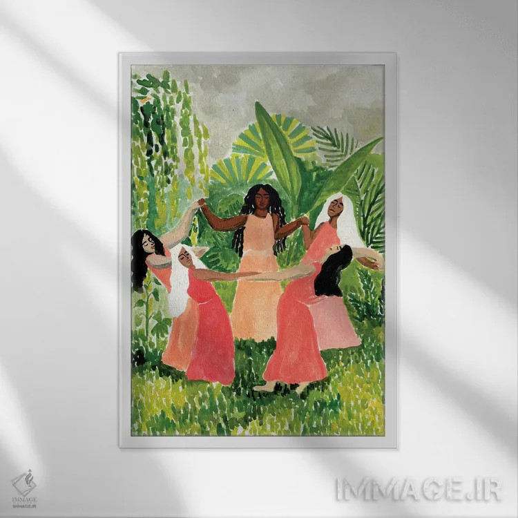 تابلو دکوراتیو حلقه رقص بلتین اثر کارولین چسیا - نمای قابدار سفید