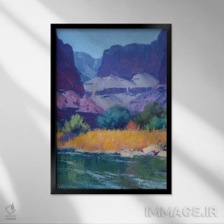 تابلو دکوراتیو نور خنک در دره اثر کدی دی لانگ - نمای قابدار مشکی