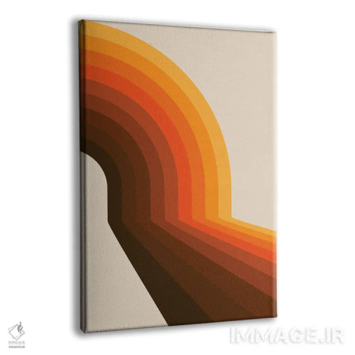 تابلو انتزاعی نیم کمان طلایی اثر دیزاینز سرکا ۷۸ - نمای پرسپکتیو محصول