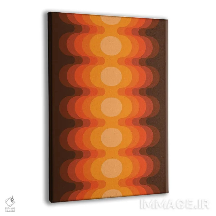 تابلو انتزاعی پژواک طلایی بیرونی اثر دیزاینز سرکا ۷۸ - نمای پرسپکتیو محصول