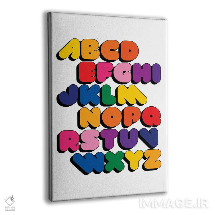 تابلو مدرن آلفابیتس اثر دیزاینز سرکا ۷۸ - نمای پرسپکتیو محصول
