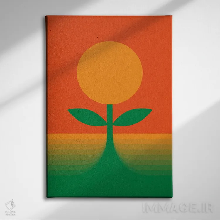 تابلو انتزاعی رشد کن اثر دیزاینز سرکا ۷۸ - نمای روبهرو روی دیوار