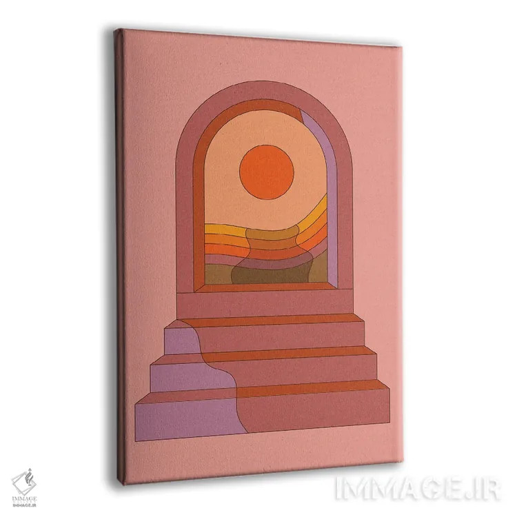تابلو مدرن غروب قوسی شکل اثر دیزاینز سرکا ۷۸ - نمای پرسپکتیو محصول