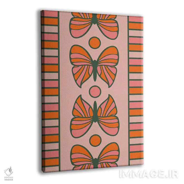 تابلو مدرن خط پروانه ای اثر دیزاینز سرکا ۷۸ - نمای پرسپکتیو محصول