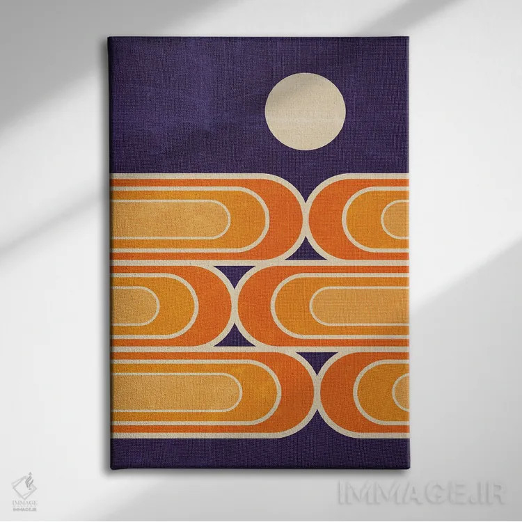 تابلو انتزاعی ماه ژوئیه اثر دیزاینز سرکا ۷۸ - نمای روبهرو روی دیوار