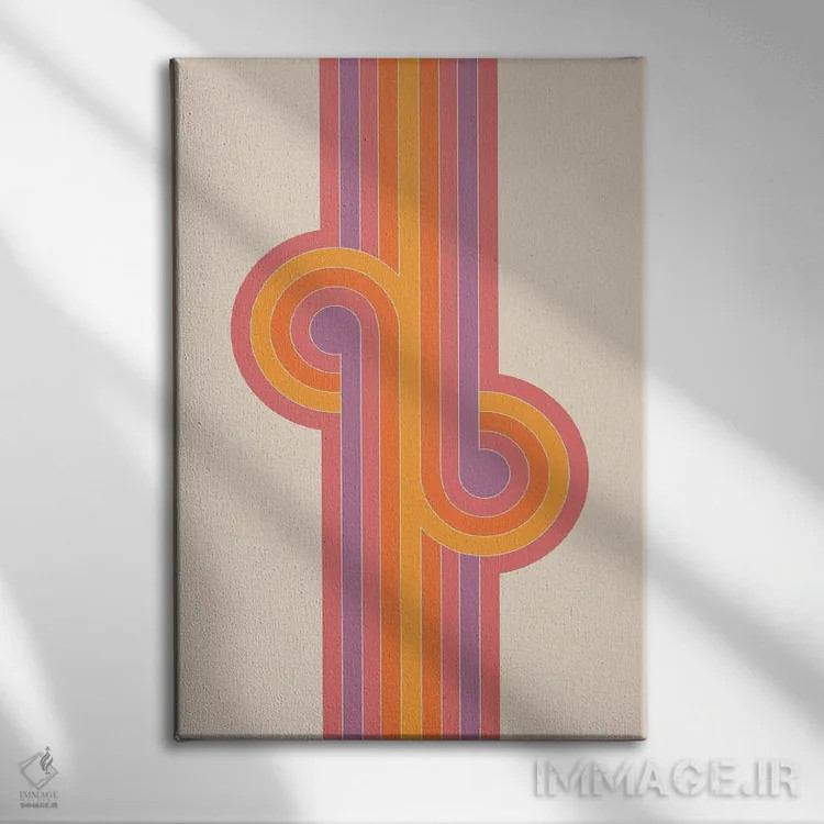 تابلو انتزاعی گره های بوکا اثر دیزاینز سرکا ۷۸ - نمای روبهرو روی دیوار