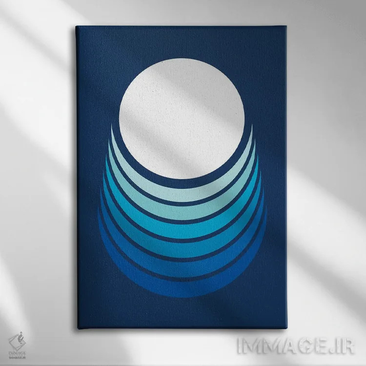 تابلو انتزاعی هلال اقیانوس اثر دیزاینز سرکا ۷۸ - نمای روبهرو روی دیوار