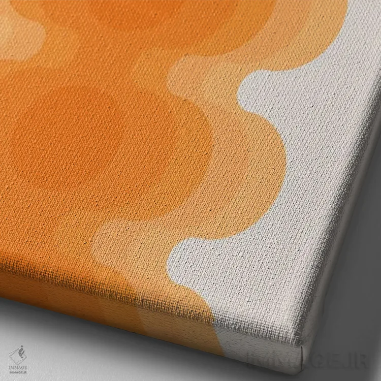 تابلو انتزاعی پژواک کرم آب میوه ای اثر دیزاینز سرکا ۷۸ - نمای نزدیک بافت بوم