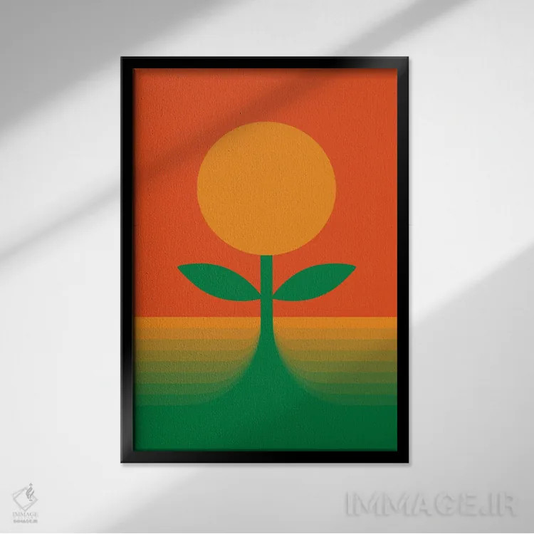 تابلو انتزاعی رشد کن اثر دیزاینز سرکا ۷۸ - نمای قابدار مشکی