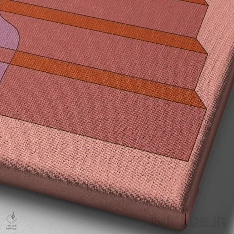 تابلو مدرن غروب قوسی شکل اثر دیزاینز سرکا ۷۸ - نمای نزدیک بافت بوم