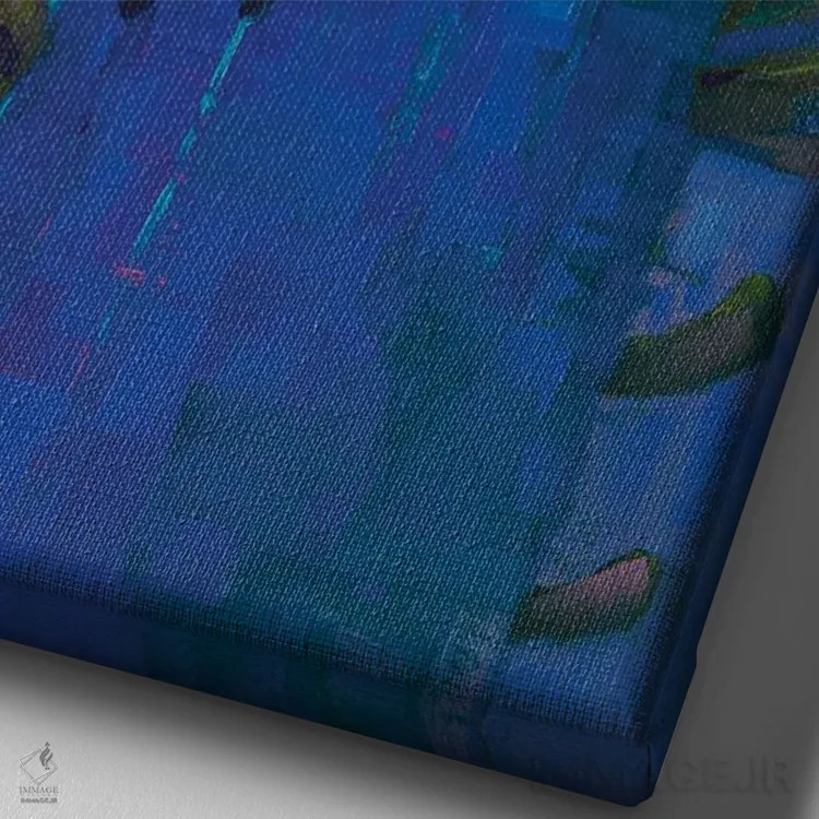 تابلو دکوراتیو ساگوارو در آبی اثر کدی دی لانگ - نمای نزدیک بافت بوم