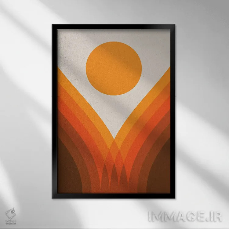 تابلو انتزاعی دره طلایی اثر دیزاینز سرکا ۷۸ - نمای قابدار مشکی