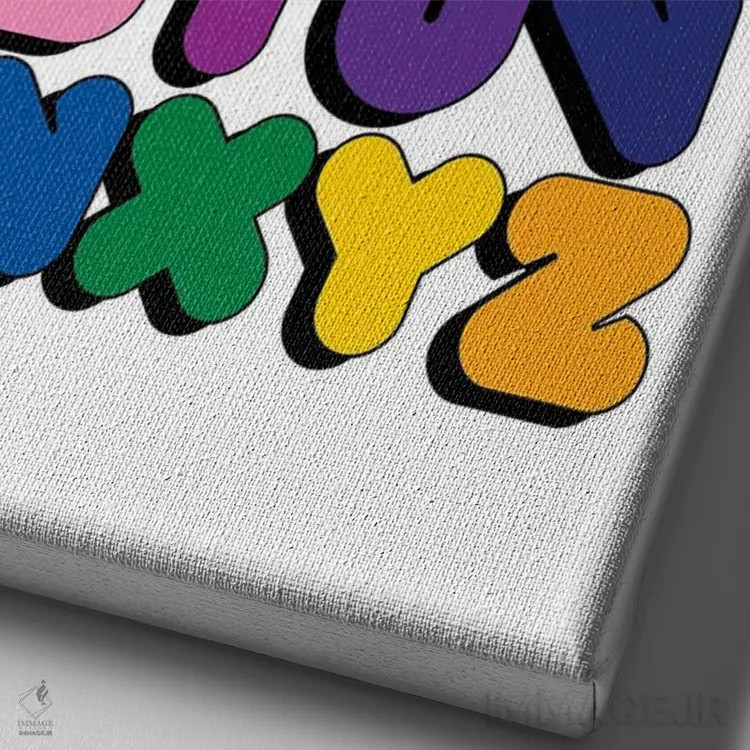 تابلو مدرن آلفابیتس اثر دیزاینز سرکا ۷۸ - نمای نزدیک بافت بوم