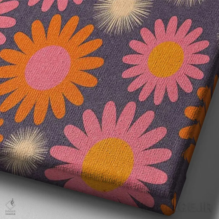 تابلو انتزاعی بهار نزدیک است اثر دیزاینز سرکا ۷۸ - نمای نزدیک بافت بوم