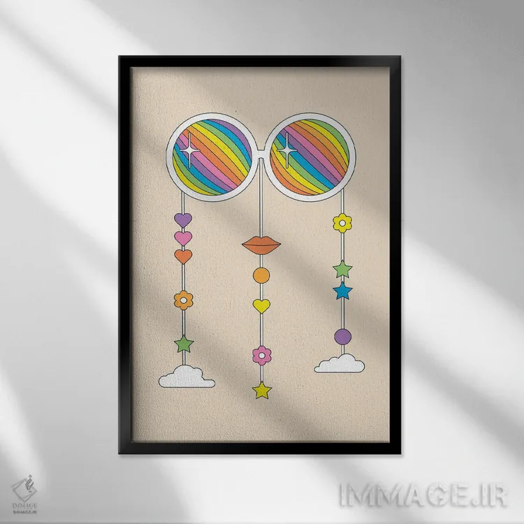 تابلو مدرن سایه های غبار ستاره ای اثر دیزاینز سرکا ۷۸ - نمای قابدار مشکی