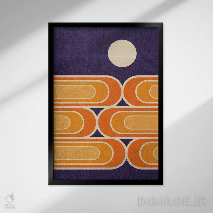 تابلو انتزاعی ماه ژوئیه اثر دیزاینز سرکا ۷۸ - نمای قابدار مشکی