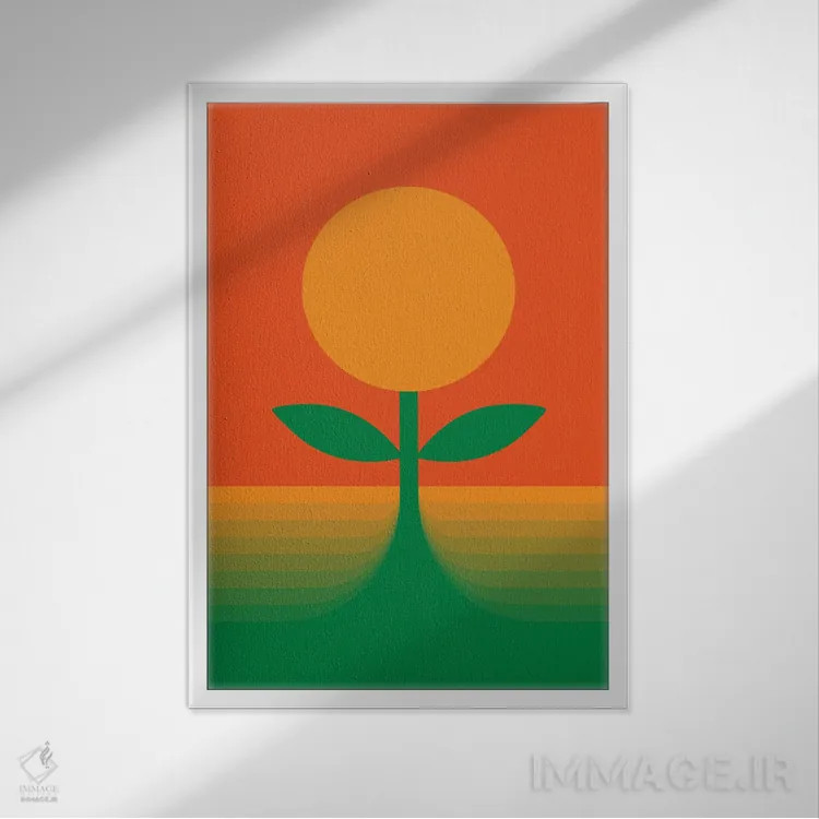 تابلو انتزاعی رشد کن اثر دیزاینز سرکا ۷۸ - نمای قابدار سفید