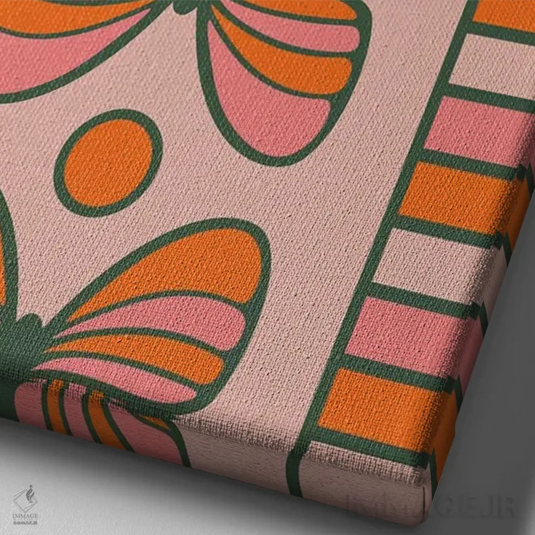 تابلو مدرن خط پروانه ای اثر دیزاینز سرکا ۷۸ - نمای نزدیک بافت بوم