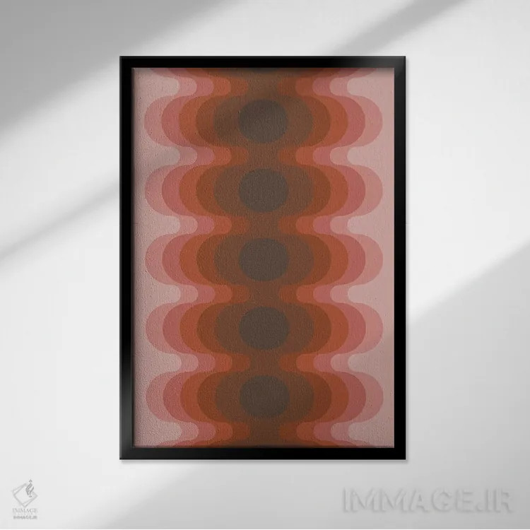 تابلو انتزاعی پژواک رز خاک آلود اثر دیزاینز سرکا ۷۸ - نمای قابدار مشکی