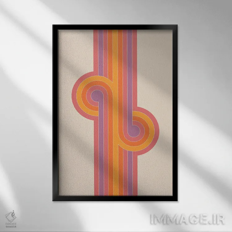 تابلو انتزاعی گره های بوکا اثر دیزاینز سرکا ۷۸ - نمای قابدار مشکی