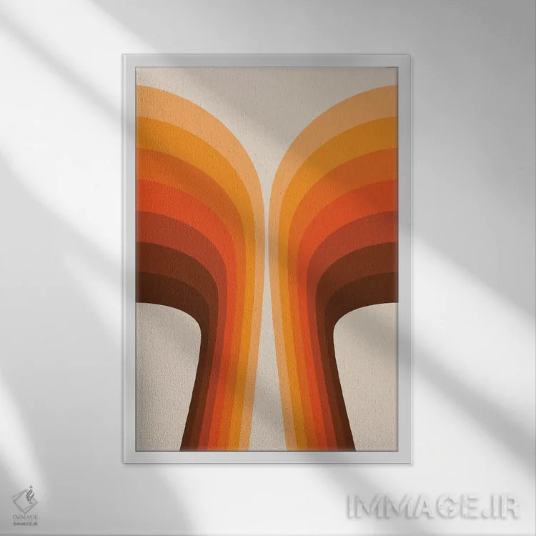 تابلو انتزاعی بال طلایی اثر دیزاینز سرکا ۷۸ - نمای قابدار سفید