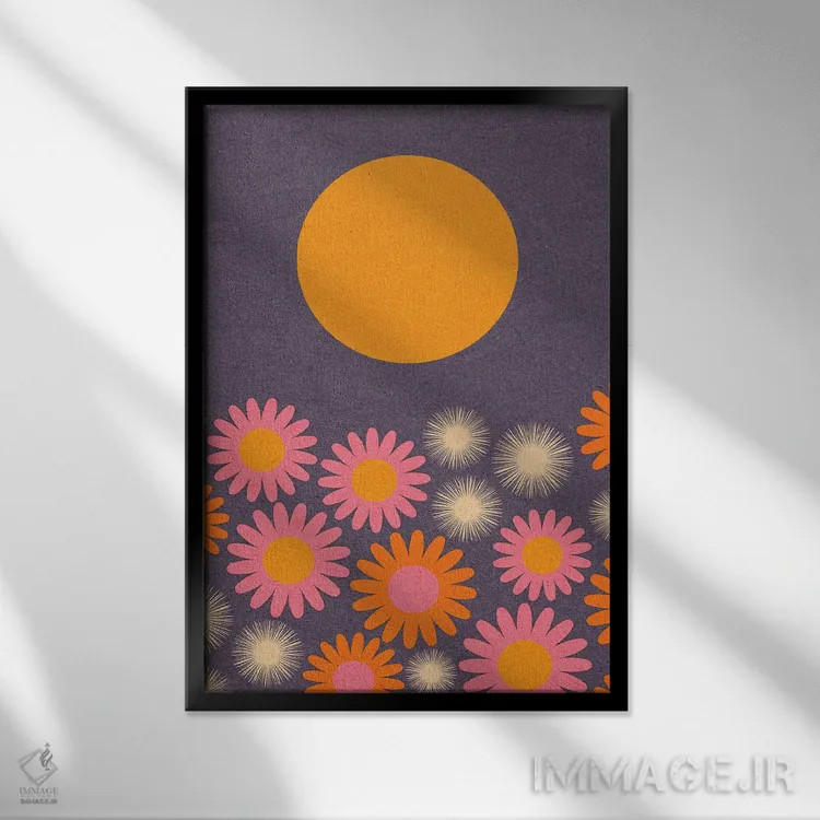 تابلو انتزاعی بهار نزدیک است اثر دیزاینز سرکا ۷۸ - نمای قابدار مشکی