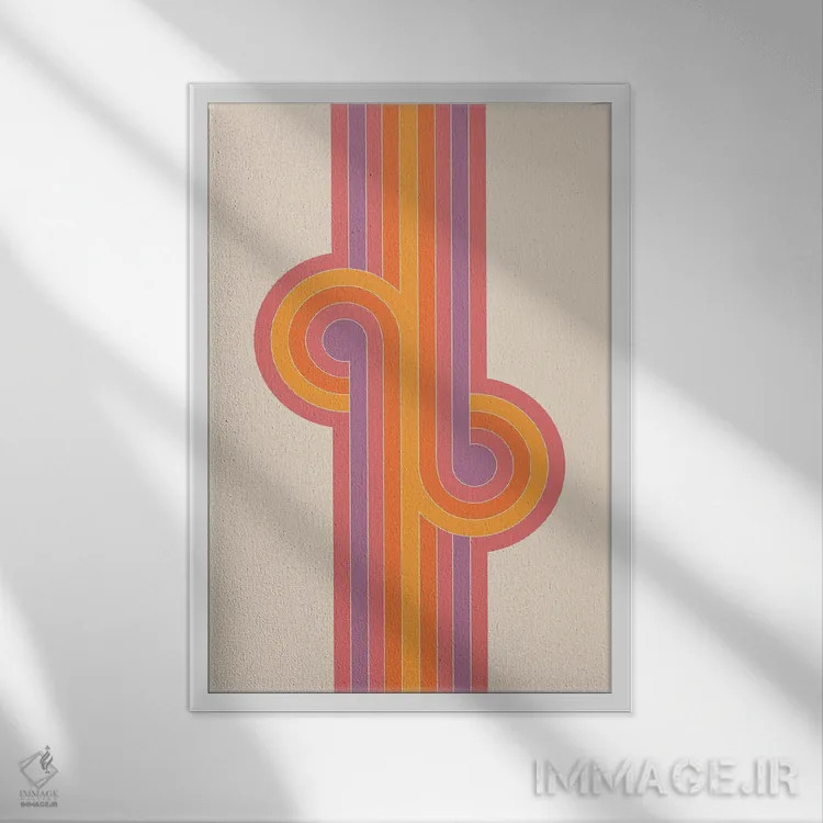 تابلو انتزاعی گره های بوکا اثر دیزاینز سرکا ۷۸ - نمای قابدار سفید