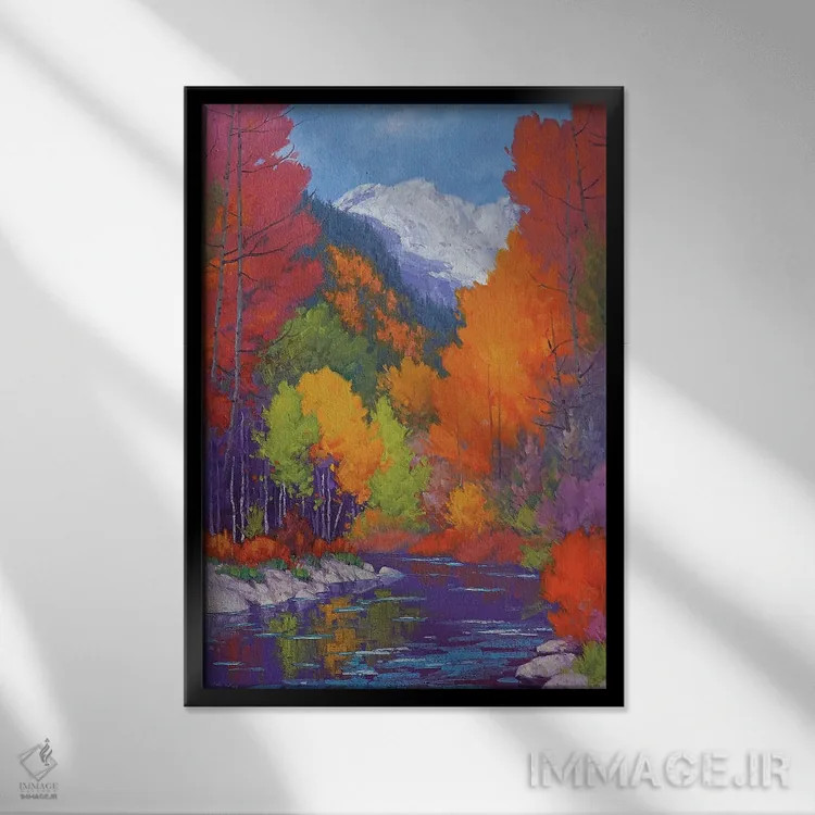 تابلو دکوراتیو پاییز جسور اثر کدی دی لانگ - نمای قابدار مشکی