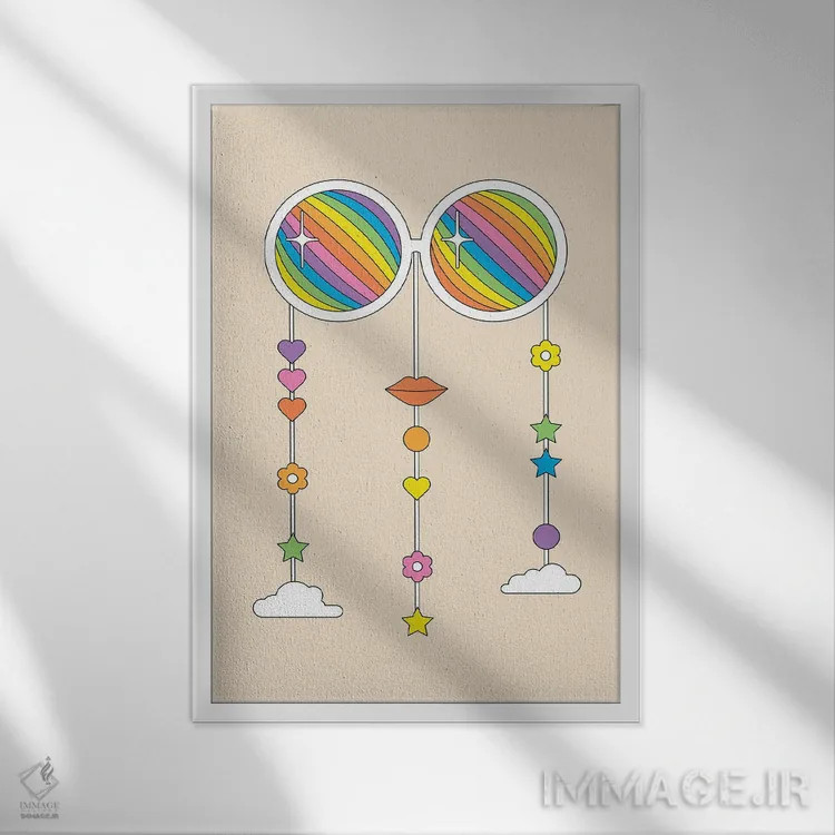 تابلو مدرن سایه های غبار ستاره ای اثر دیزاینز سرکا ۷۸ - نمای قابدار سفید