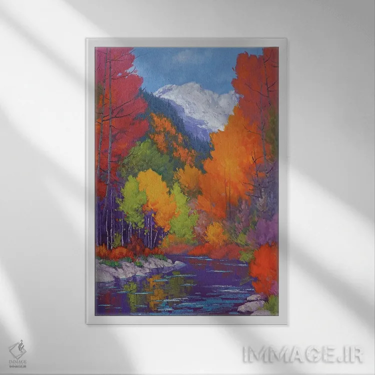 تابلو دکوراتیو پاییز جسور اثر کدی دی لانگ - نمای قابدار سفید