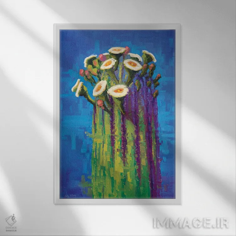 تابلو دکوراتیو دست دراز کردن اثر کدی دی لانگ - نمای قابدار سفید