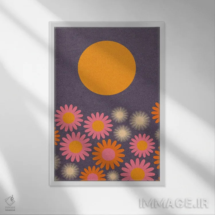 تابلو انتزاعی بهار نزدیک است اثر دیزاینز سرکا ۷۸ - نمای قابدار سفید