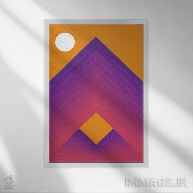 تابلو انتزاعی سپیده دم اثر دیزاینز سرکا ۷۸ - نمای قابدار سفید