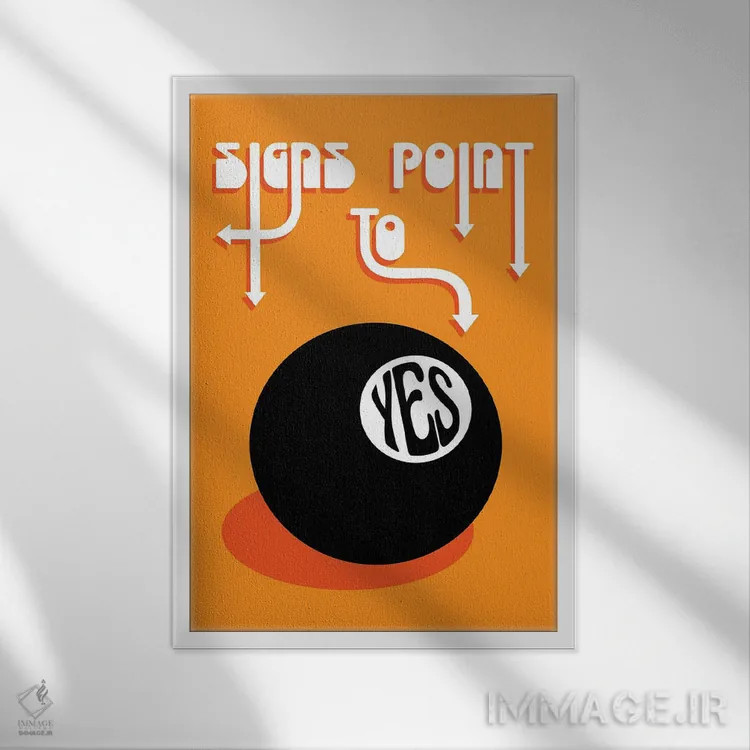 تابلو مدرن نشانه ها به بله اشاره دارند اثر دیزاینز سرکا ۷۸ - نمای قابدار سفید