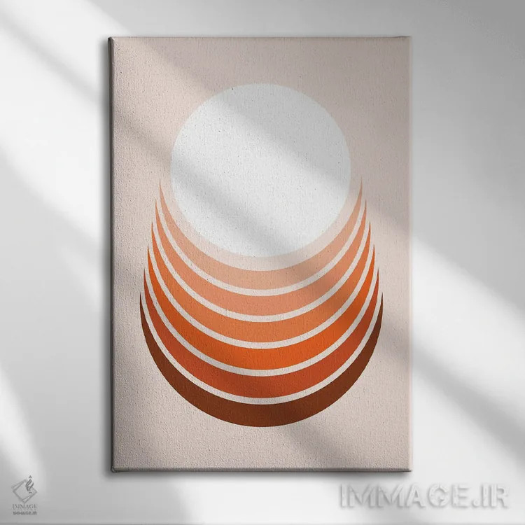 تابلو انتزاعی هلال صخره سرخ اثر دیزاینز سرکا ۷۸ - نمای روبهرو روی دیوار