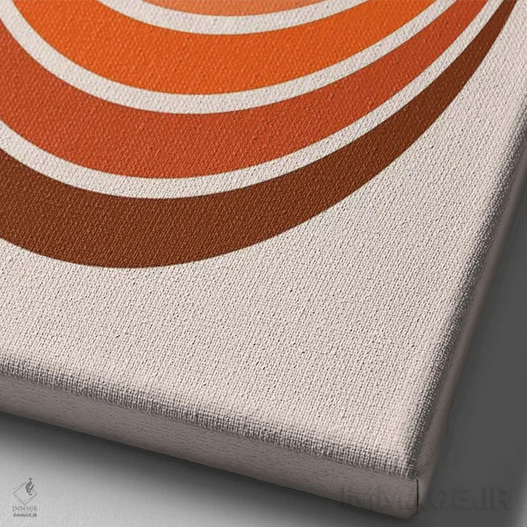 تابلو انتزاعی هلال صخره سرخ اثر دیزاینز سرکا ۷۸ - نمای نزدیک بافت بوم