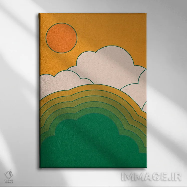 تابلو دکوراتیو آسمان تابستانی II اثر دیزاینز سرکا ۷۸ - نمای روبهرو روی دیوار