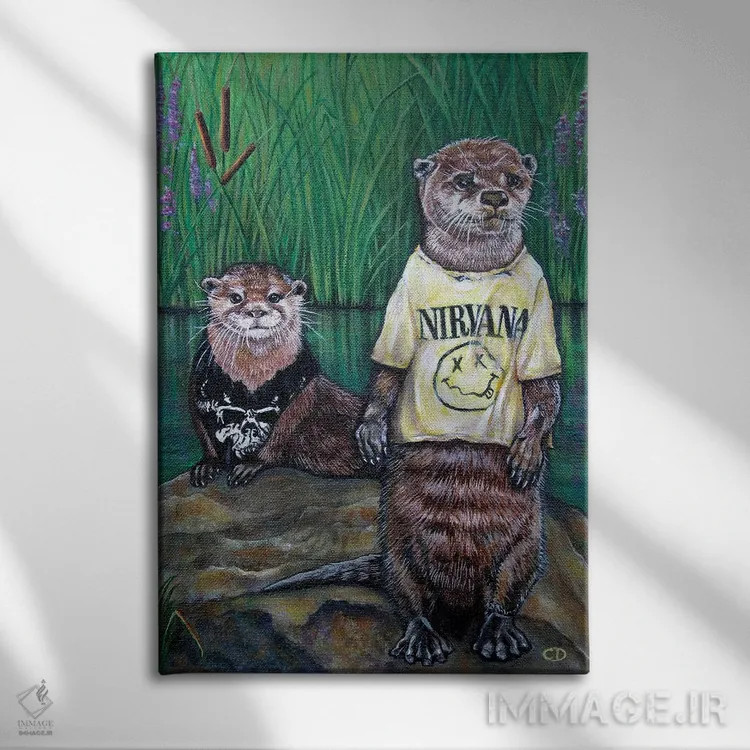 تابلو دکوراتیو سمورهای نسل X اثر سیندی دودس - نمای روبهرو روی دیوار